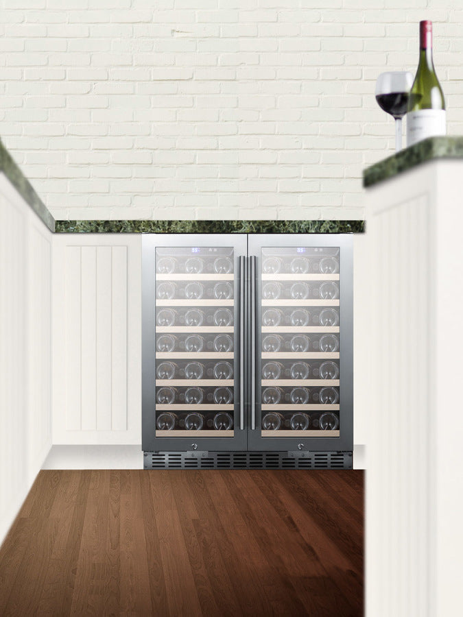 70 Bottle 30 Built-In French Door Dual Zone Wine Cooler (3589235343440)