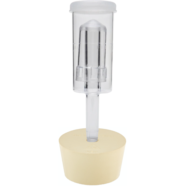 3 Piece Airlock with #10 Rubber Stopper for Homebrew Carboys - Fits Glass & Plastic