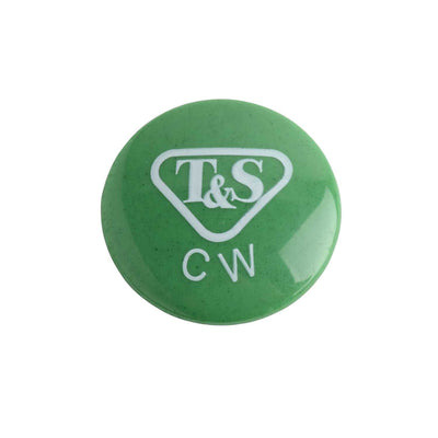 T&S 001191-45NS Snap In Index Button w/ T&S Logo, Green