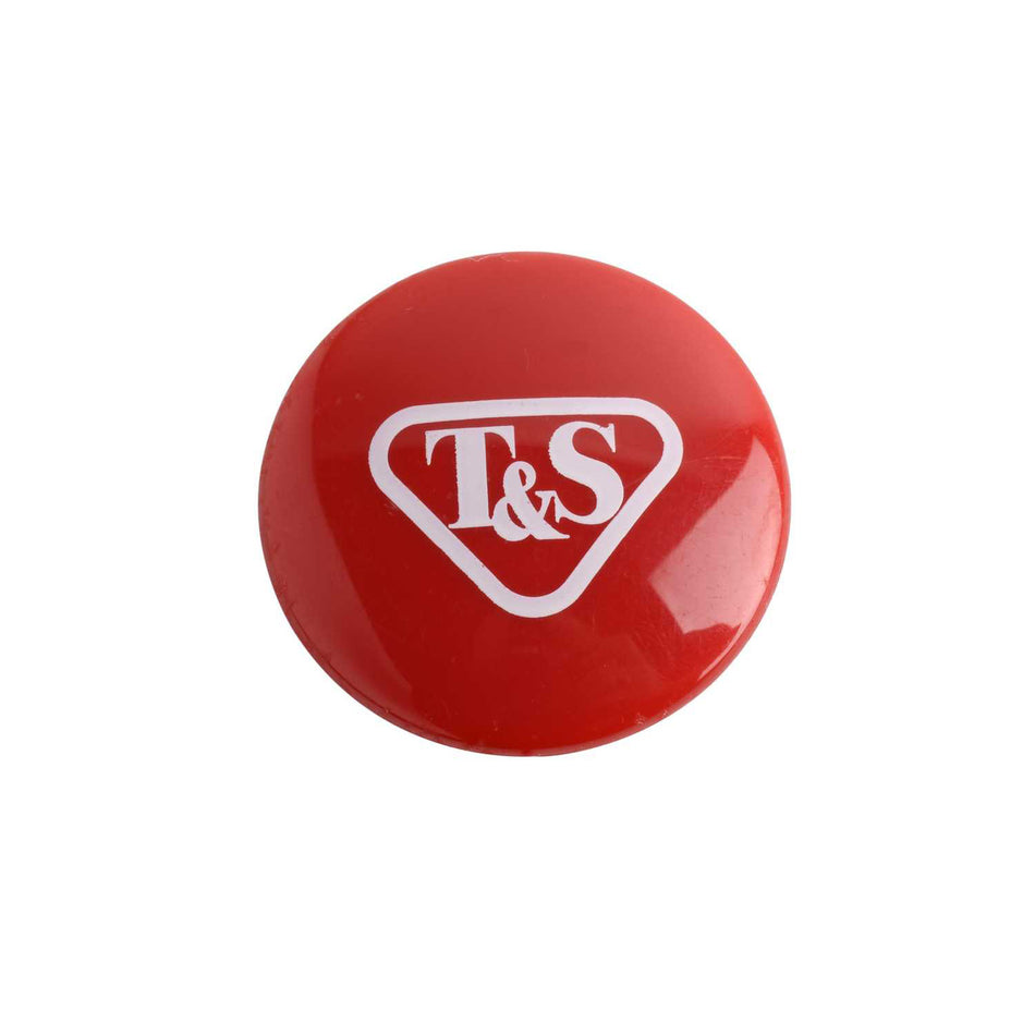 T&S 001193-19NS Snap In Index Button w/ T&S Logo, Red