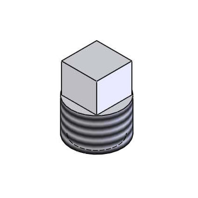 1/2" NPT Square-Head Plug, Unplated Brass