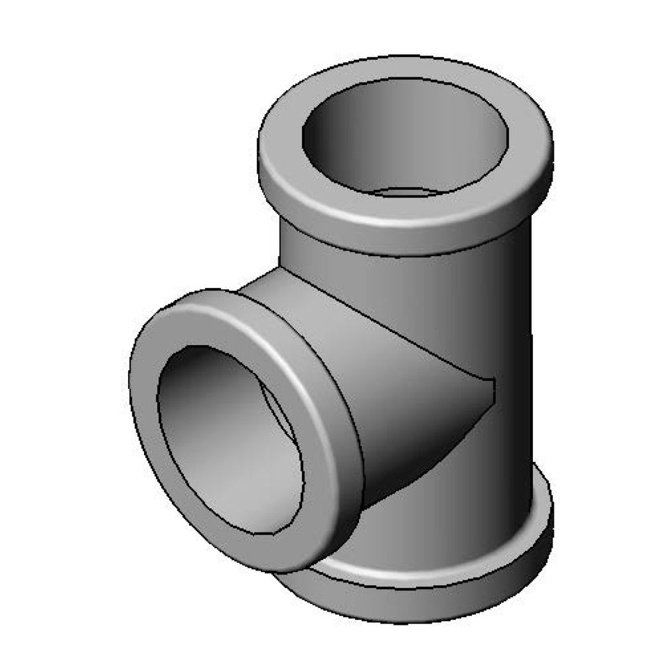 1/2" NPT Tee (Polished Chrome Plated)