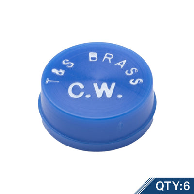 T&S Brass 001686-45M Blue CW Snap-In Index Master Pack (6)