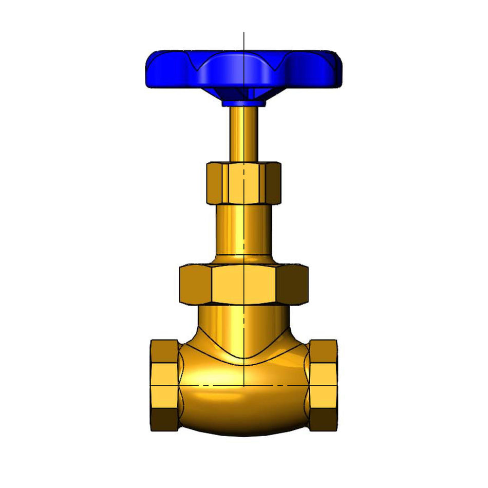 1/2" Globe Valve, Blue Handle