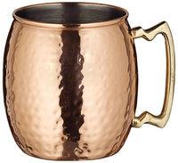 Winco CMM-20H 20 Oz Moscow Mule Mug Brass Handle Copper Plated Hammered Finish