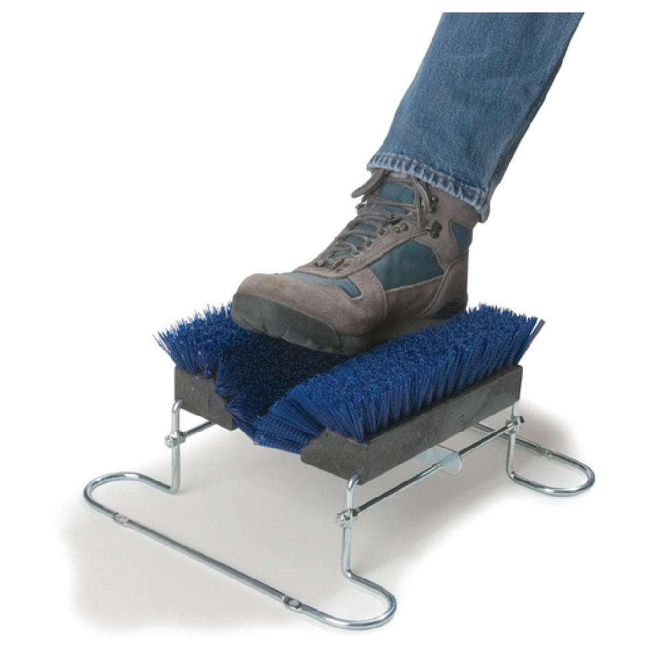 Carlisle 4042414 6 Inch Boot and Shoe Brush Blue Polypropylene and Steel Scraper
