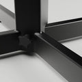 Rockless Table base foot assembly detail showing the self-leveling contact points that adjust to uneven floors
