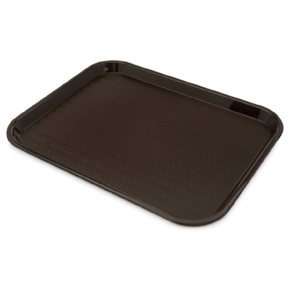 Carlisle CT141869 17-7/8 Inch Width Rectangular Café Tray Polypropylene Brown with Drying Lugs