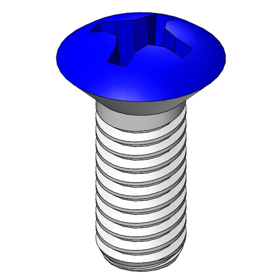 10 mm Screw, Blue Head (10 Per Pack)