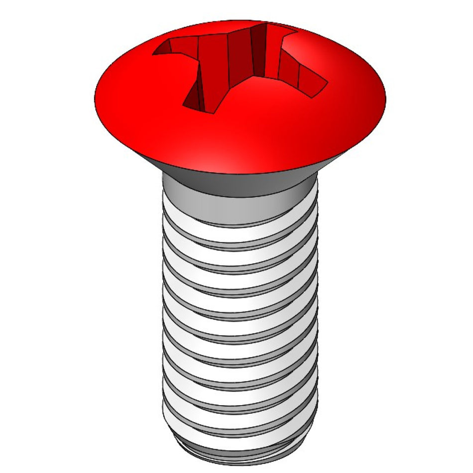 10 mm Screw, Red Head (10 Per Pack)