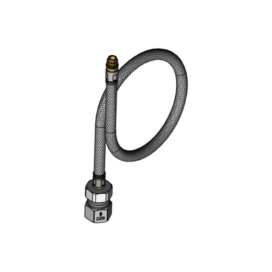 T&S Brass 016068-25DR European Flex Hose w/ Check Valve