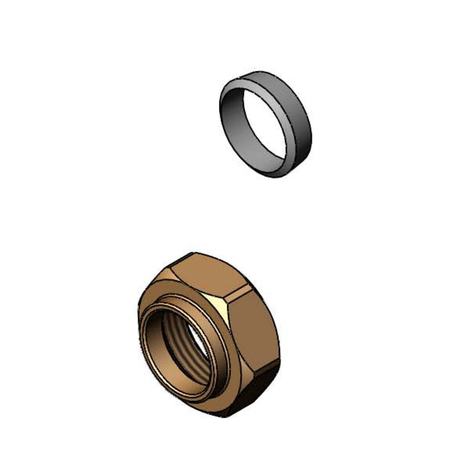 T&S Brass 016745-45 CWS Center Compression Fitting & Nut