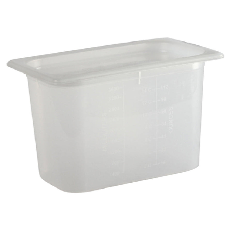 Carlisle MP14 4 Quart Food Pan with Lid Translucent Polypropylene Stackable