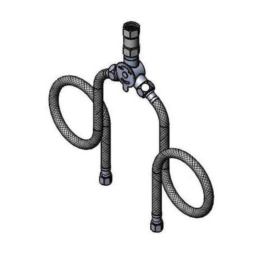 T&S Brass 019806-40 Mixing Valve - 18" Flex SS Hoses