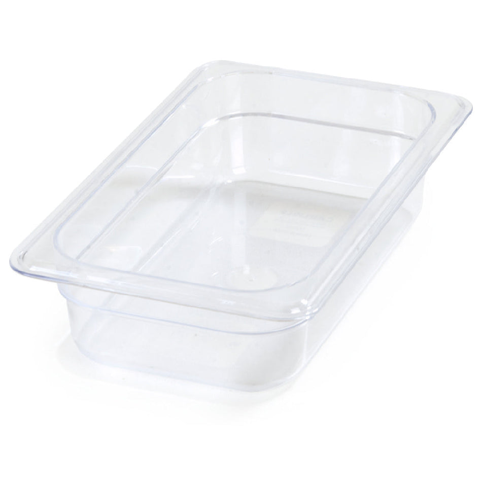 Carlisle 3068007 10 Inch 1/4 Size Non-Slip Food Pan Clear Polycarbonate