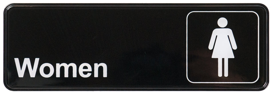 Winco SGN-312 9 Inch Information Sign Women Compliance with Symbol Black