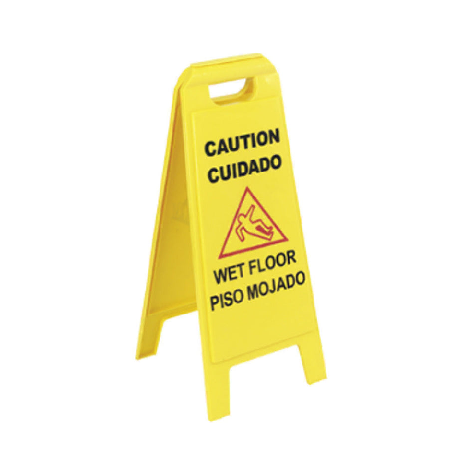 Carlisle 3690000 11 Inch Lockable Wet Floor Sign A-frame Polypropylene Yellow