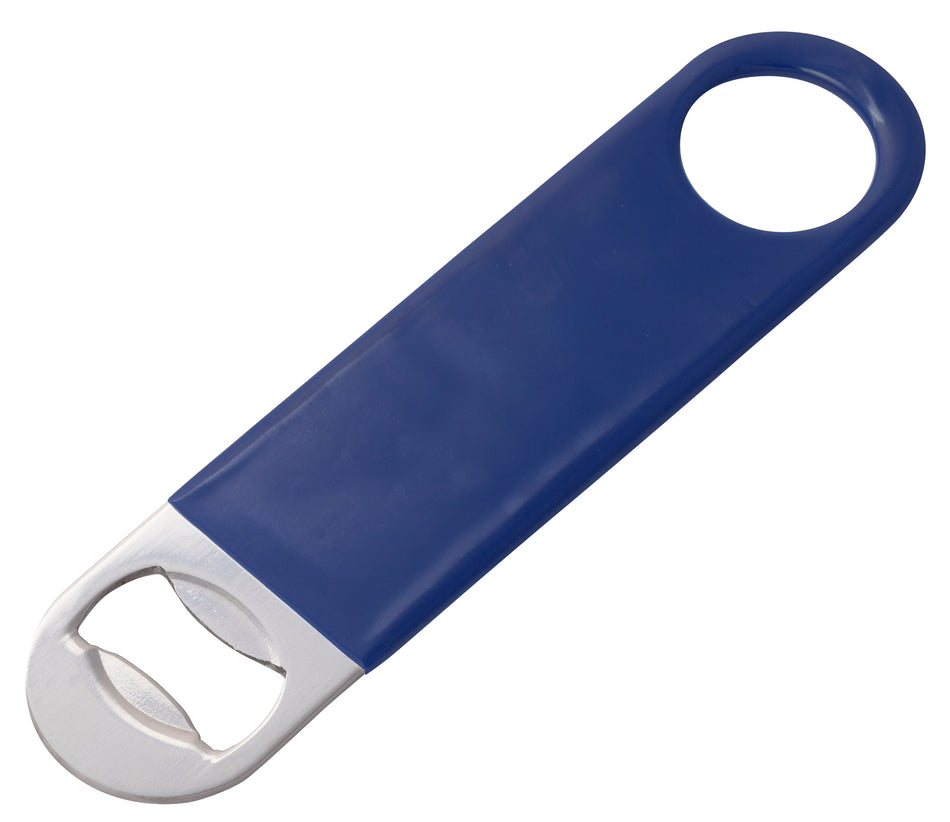 Winco CO-301PB 7 Inch Bottle Opener Handheld Stainless Steel Blue PVC Coating