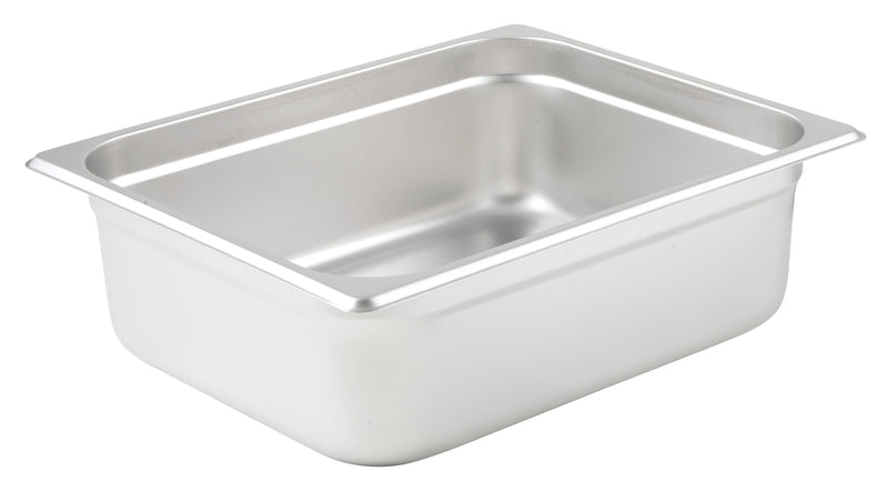 Winco 1/2 Size Steam Table Pan - 4" Deep Anti-Jamming Stainless Steel