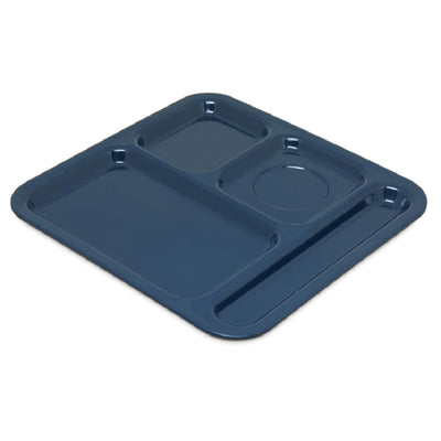 Carlisle 4398450 10-1/9 Inch Blue Tray Melamine 4 with Right-handed Design