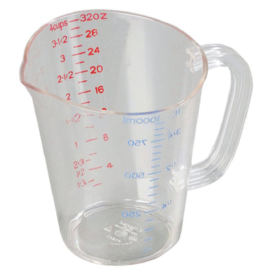 Carlisle 4314307 32 Oz Measuring Cup with C-Handle Clear Polycarbonate
