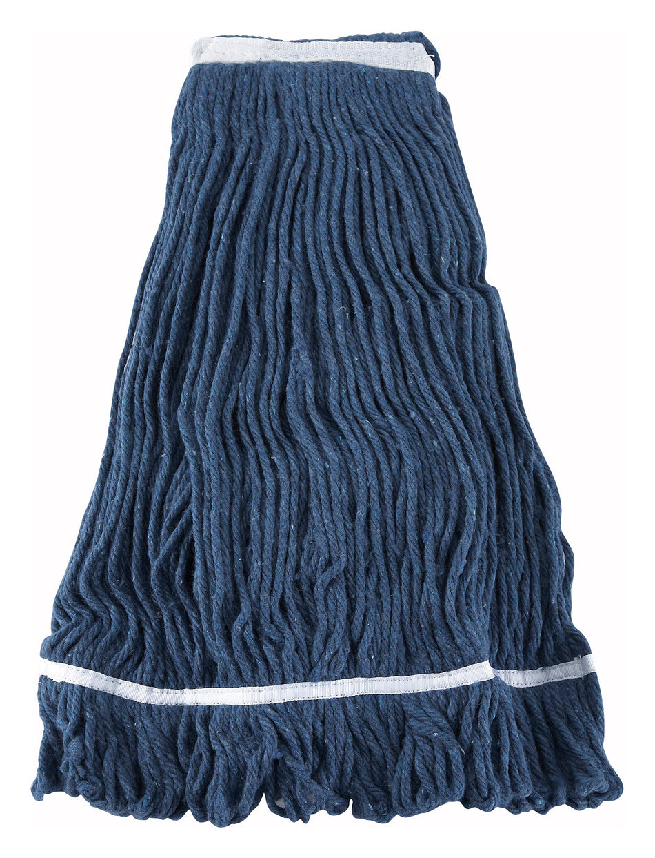 Winco MOP-32 32 Oz Loop End Wet Mop Head Blue Cotton Polyester