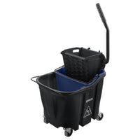 Carlisle 9690403 Mop Bucket Combo 21.72 lbs Black with side press wringer and soiled water insert