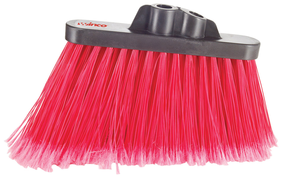 Winco BRAF-9R Broom Head Medium Duty Flagged Red Bristle