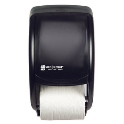 Carlisle San Jamar R3500TBK Toilet Tissue Dispenser - Duett Standard Twin Black Pearl 7.5in