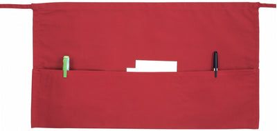 Winco WA-1221RED 21-3/4 Inch Waist Apron with 3 Pockets Red Cotton/Poly Blend