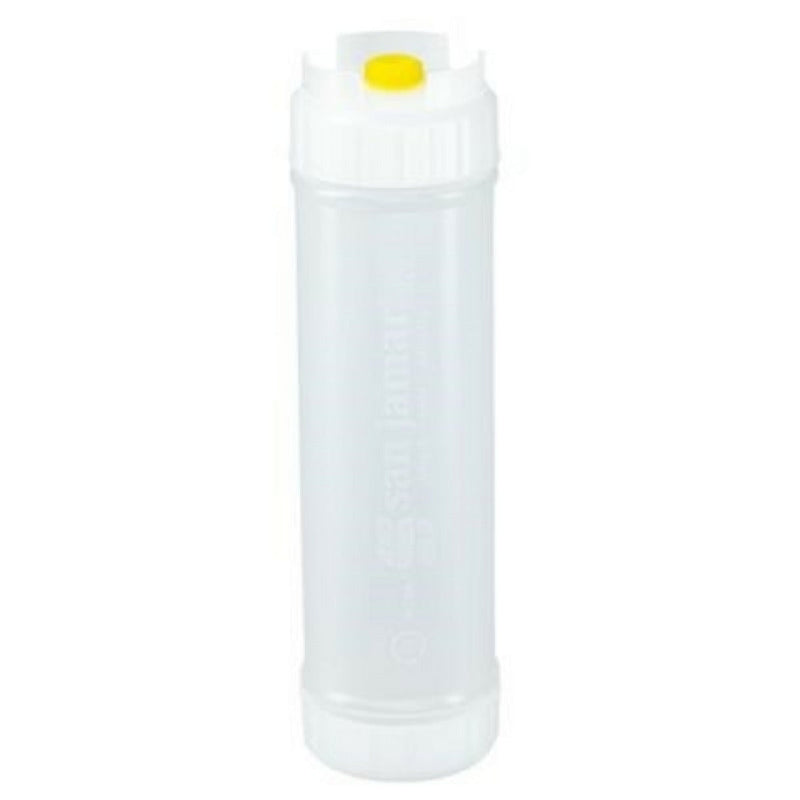 Carlisle 857320M 20 Oz Squeeze Bottle with Yellow Valve White Polyethylene