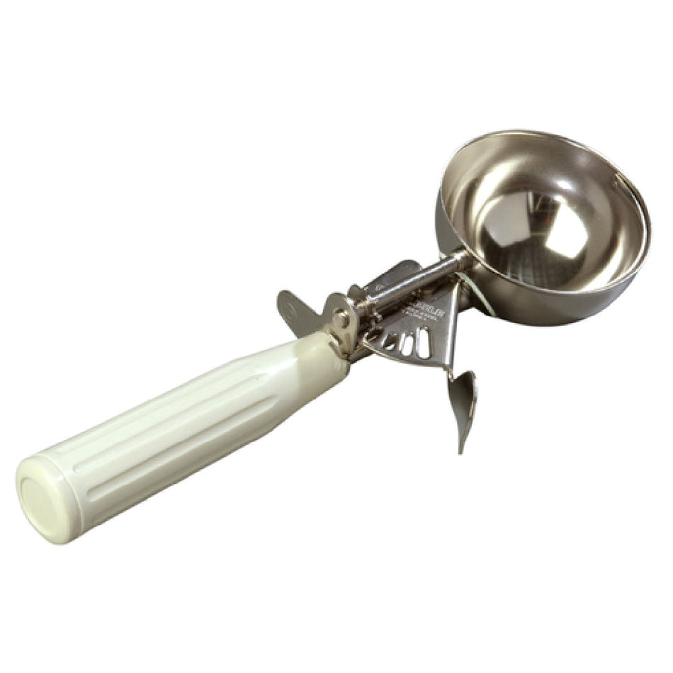 Carlisle 60300-10 3-8/10 Oz Ribbed Handle Stainless Steel Disher Ivory