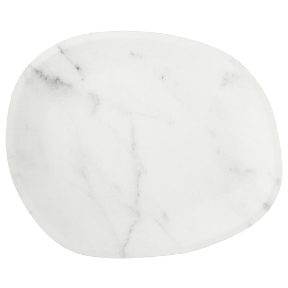 Carlisle 5310337 18 Inch Oblong Platter Stain Resistant Dishwasher Safe Melamine White Marble Matte