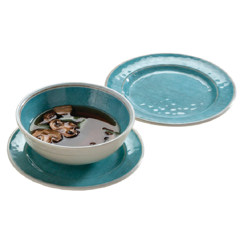 Carlisle 6400515 20 Oz Soup Bowl 6 Inch Diameter Melamine Aqua Rimmed
