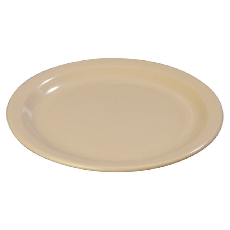 Carlisle 4350125 9 Inch Diameter Tan Dinner Plate Reinforced Rim Melamine
