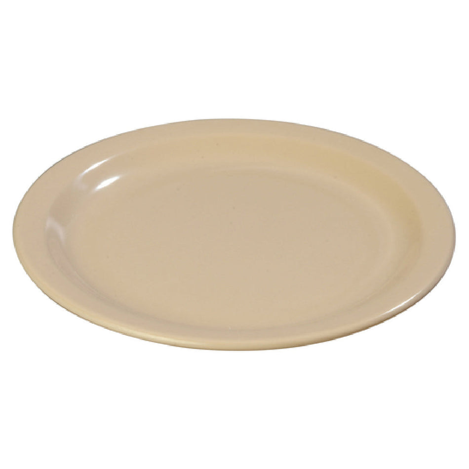 Carlisle 4350125 9 Inch Diameter Tan Dinner Plate Reinforced Rim Melamine