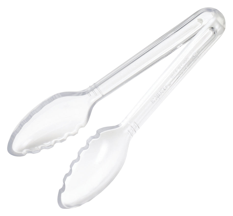 Winco CVST-6C 6 Inch Serving Tong Heat Resistant Polycarbonate Clear NSF