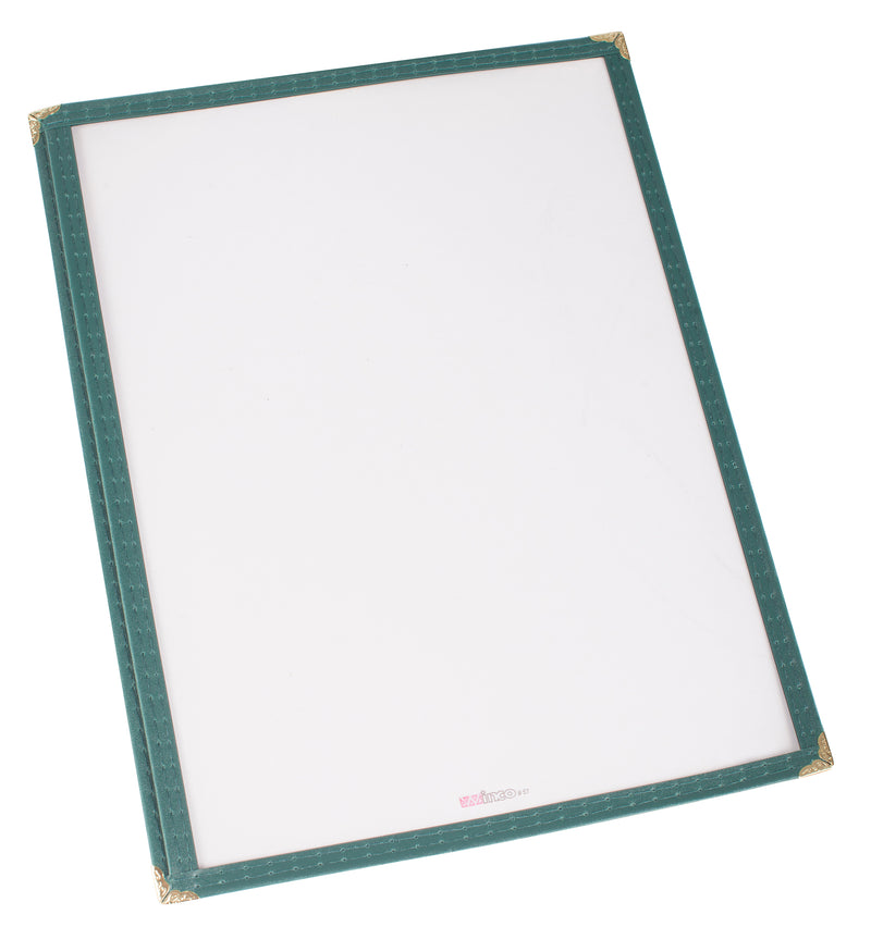 Winco PMC-9G 9-3/8 Inch Menu Cover Plastic Single Green with Double Stitched Edging