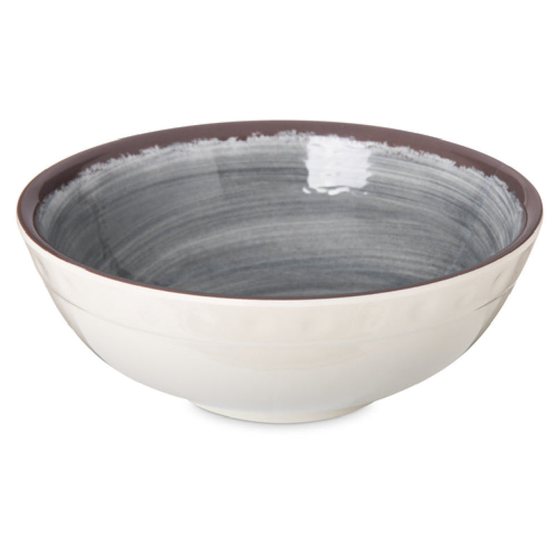Carlisle 5400518 6 Inch Round Serving Bowl 17 Oz Melamine Smoke Gray with Swirl Design