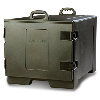 Carlisle TC1826N03 28 Inch Insulated Side Loader Food Carrier Black Polyethylene with Automatic Self Venting
