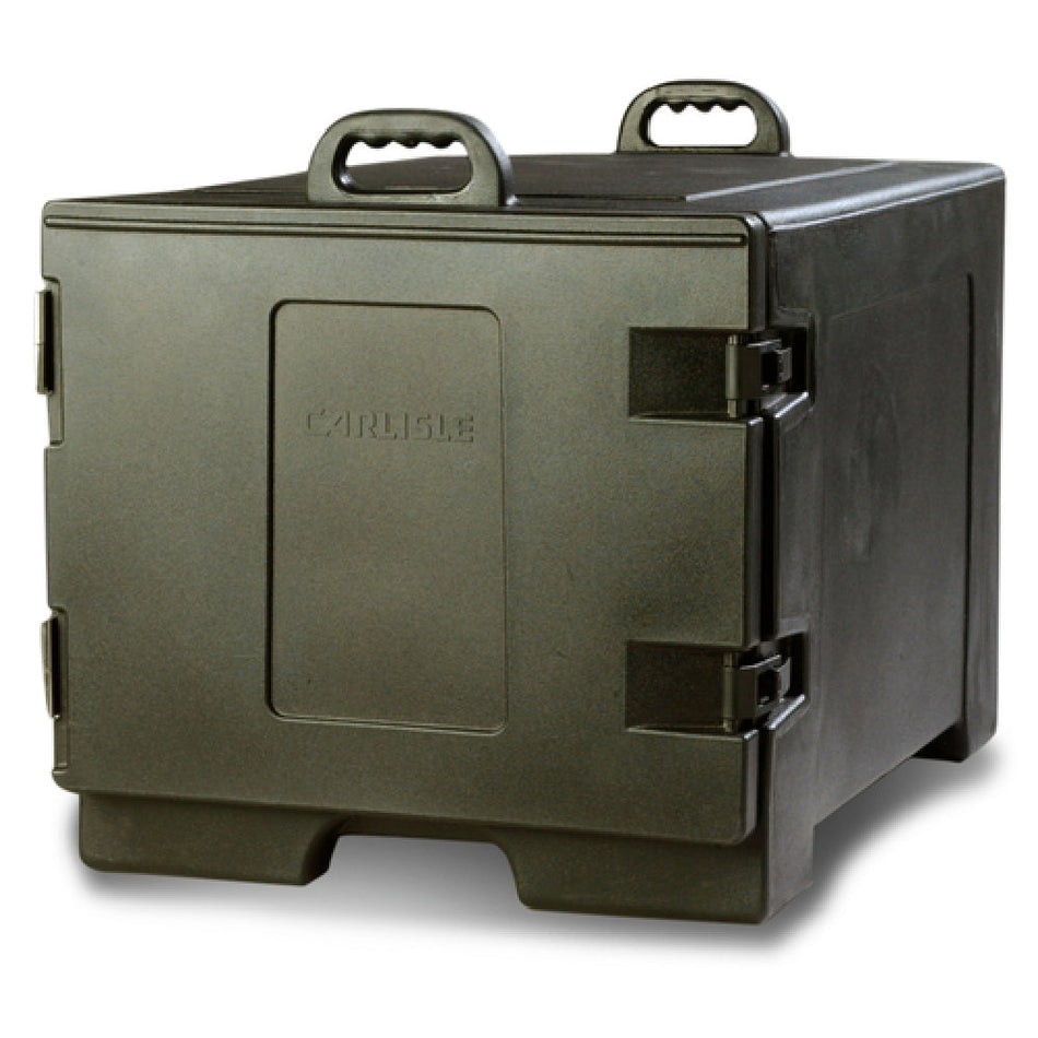 Carlisle TC1826N03 28 Inch Insulated Side Loader Food Carrier Black Polyethylene with Automatic Self Venting