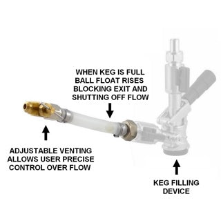 3/8" MFL to Female Beer Thread Flow Control & Shut-Off Valve