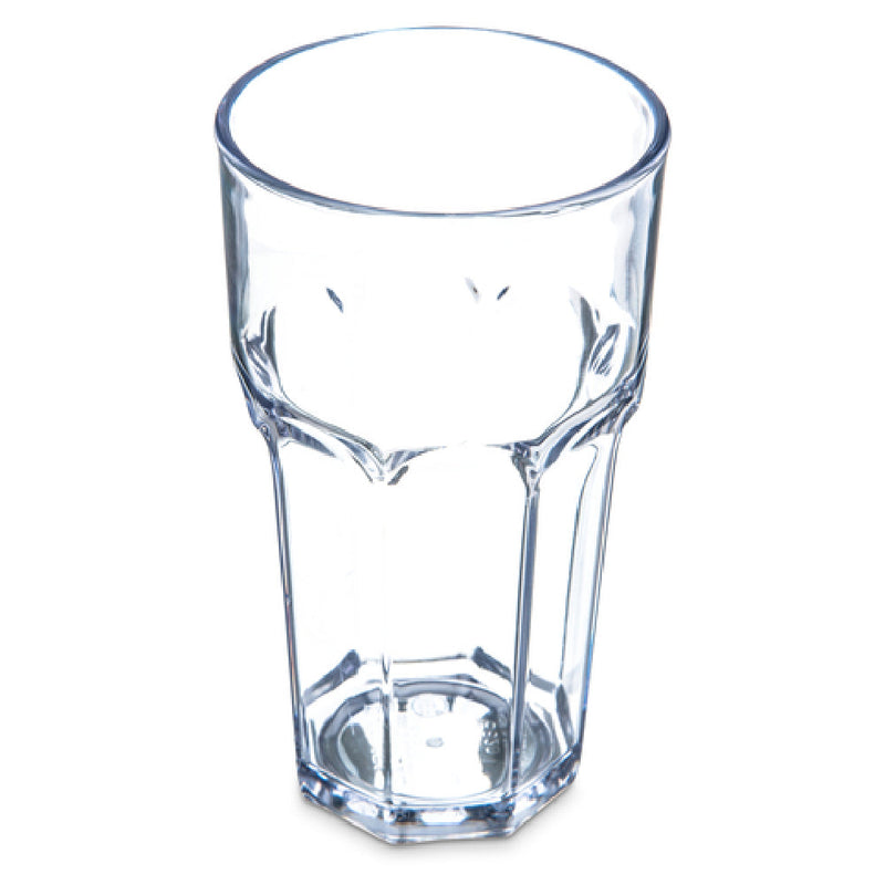 Carlisle 582007 20 Oz. Clear Faceted Tumbler SAN with Dishwasher Safe