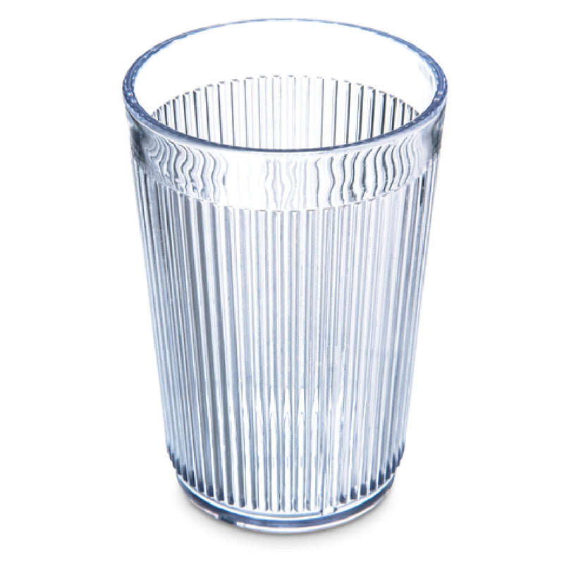 Carlisle 400807 8 Oz Plastic Tumbler Clear Ribbed Durable Dishwasher Safe