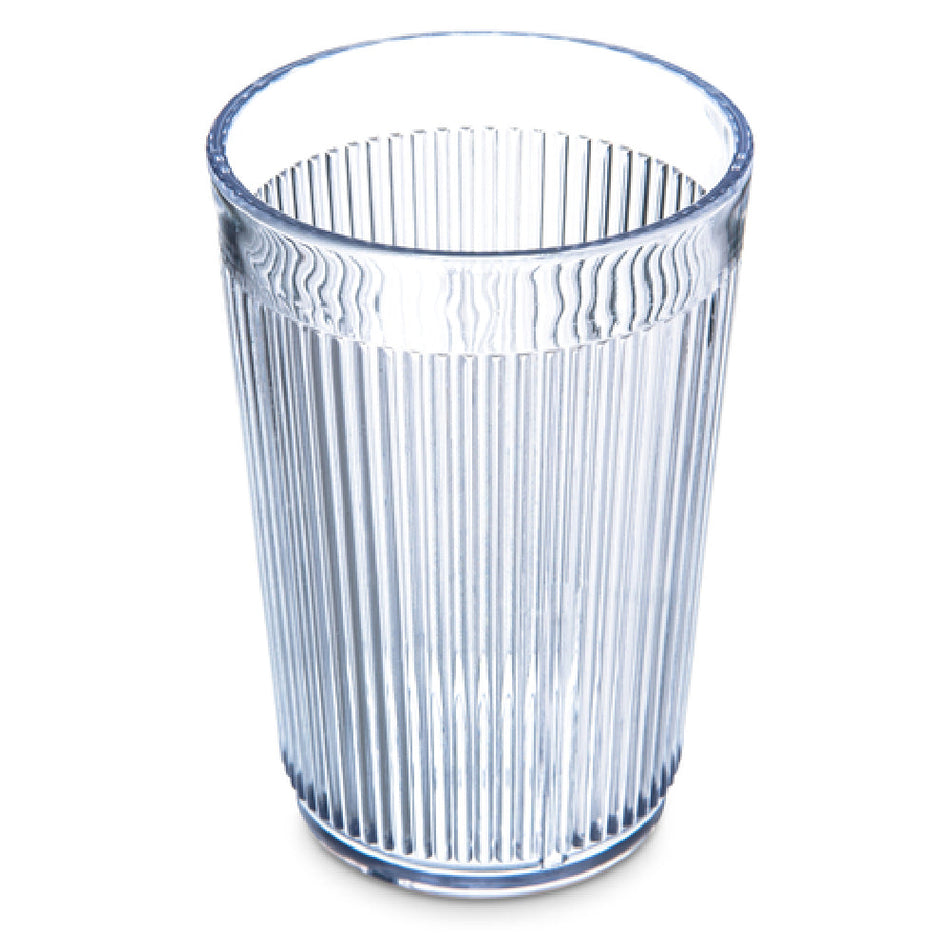 Carlisle 400807 8 Oz Plastic Tumbler Clear Ribbed Durable Dishwasher Safe