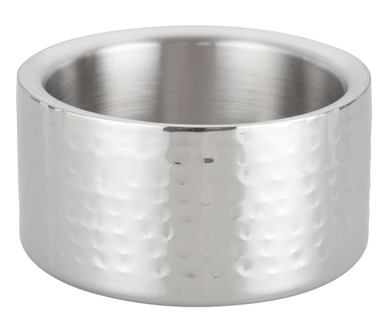 Winco DWCC-5H 4-5/8 Inch Diameter Round Wine Coaster Double Wall Stainless Steel Hammered