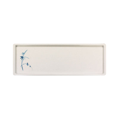 Thunder Group 0900BB 13-1/2 Inch Rectangular Sandwich Tray Break-Resistant Melamine Blue Bamboo