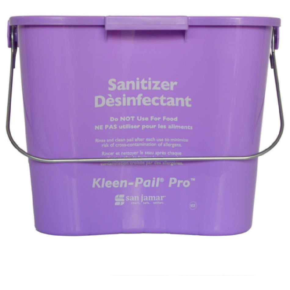Carlisle KPP196PR 6 Quart Purple Bucket Molded and Drop Handles with Embossed Markings