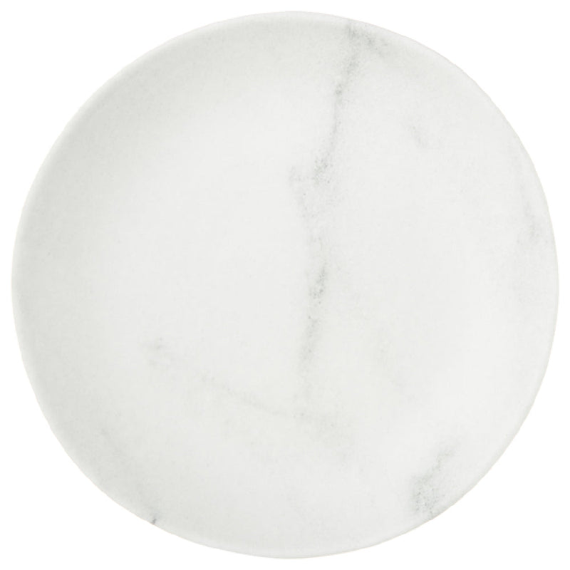 Carlisle 5310637 9 Inch Freeform Ridge Salad Plate Melamine White Marble Matte