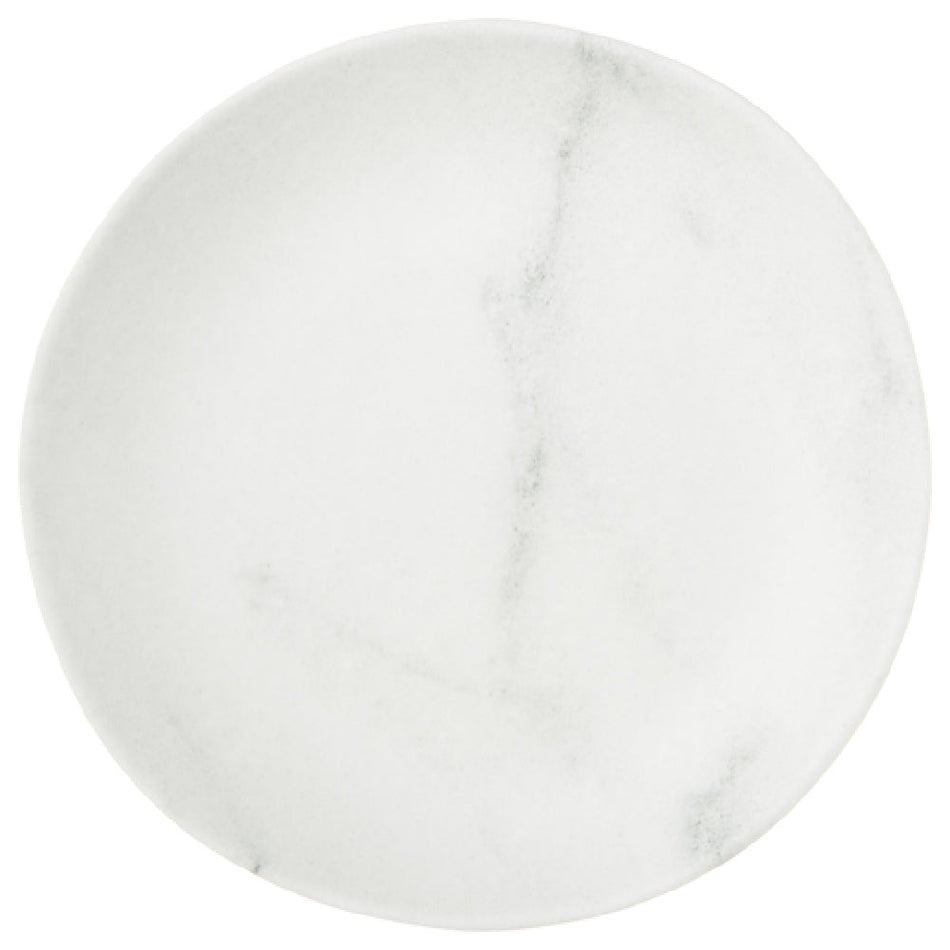 Carlisle 5310637 9 Inch Freeform Ridge Salad Plate Melamine White Marble Matte